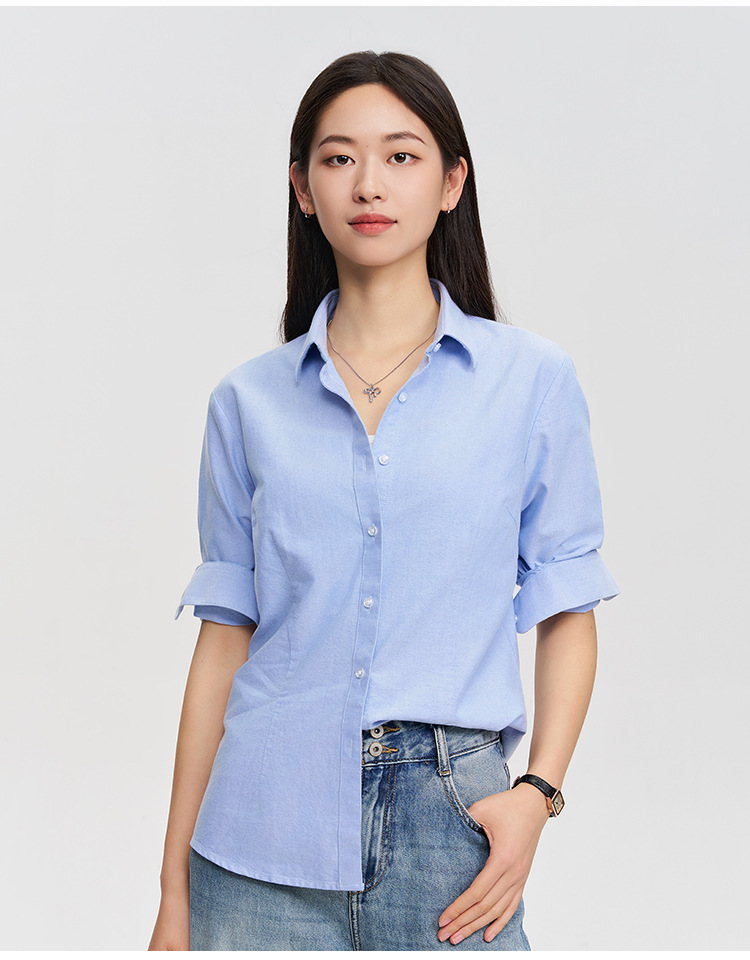 牛津纺全棉衬衫男士长袖免烫抗皱酵素水洗商务休闲女式白衬衣工装详情7