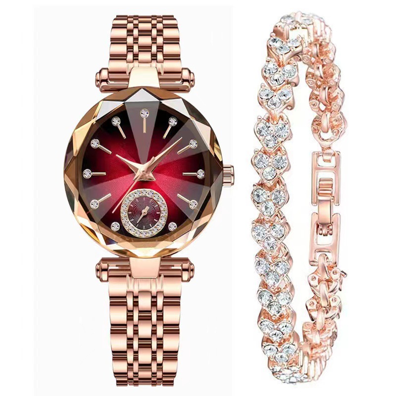 Venta al por mayor comercio exterior venta caliente moda gypsophila pulsera reloj flores diamantes diamantes mujer reloj de cuarzo pic 8