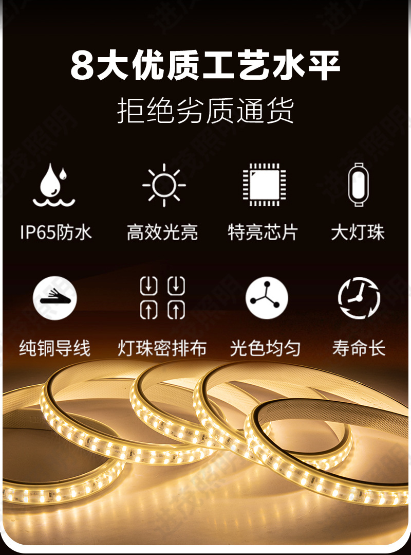 led灯带户外亮化工程氛围灯条家装吊顶高亮线条灯工程防水灯带详情2
