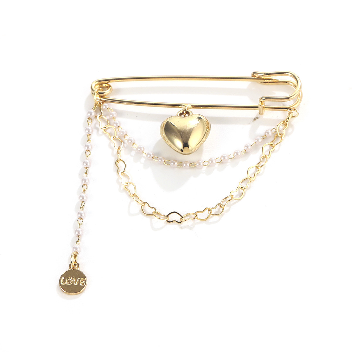 Pearl three-dimensional heart-shaped brooch on Instagram, trendy and unique, small chanel-style brooch, high-end pearl, retro, simple and fashionable pic 18