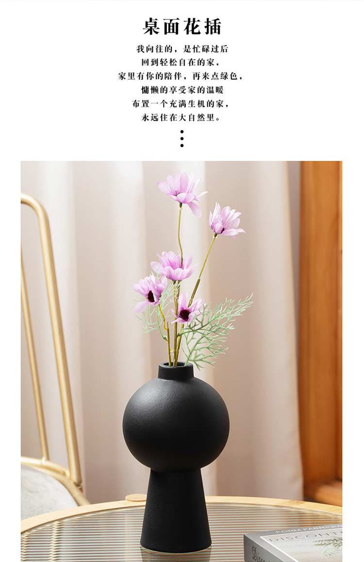 2025 Nordic minimalist Ceramic vases, light luxury dried flower arrangements, home living room and bedroom decorative items, cross-border best-selling vase ornaments pic 7