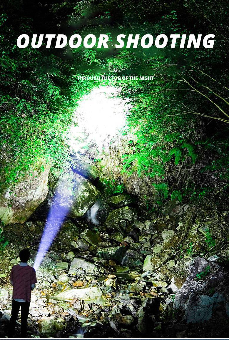 New cross-border high-intensity flashlight usb charging outdoor clear laser flashlight with COB work light pic 18