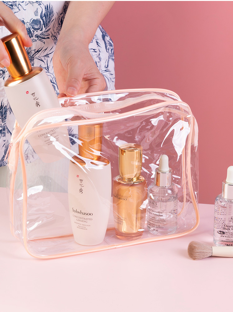 pvc waterproof cosmetic bag for daily use, travel storage, toiletry bag, ins style, large-capacity cosmetic storage bag pic 3