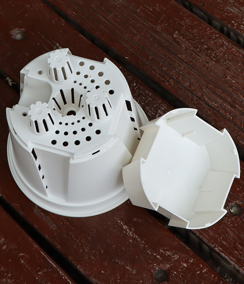 新款储水透明青山盆自吸水懒人盆控根盆朱顶红蝴蝶兰塑料花盆批发详情24