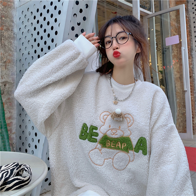 Here are two new autumn 2024 embroidered loose long-sleeved sweatshirts for women pic 21
