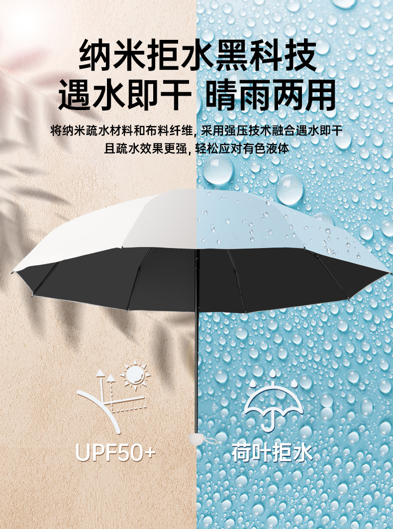 迷你胶囊伞雨伞女折叠伞晴雨两用遮阳伞渐变扁六折防晒太阳伞批发详情19