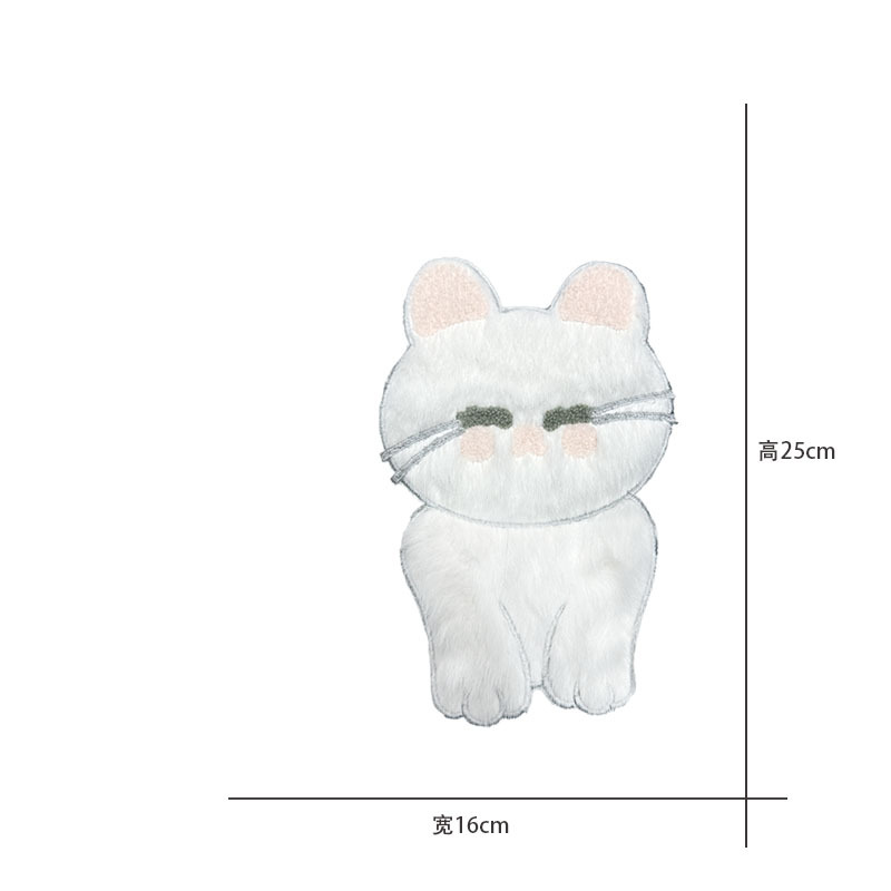 卡通新款电脑刺绣可爱毛绒绒小狗小羊猫咪布贴服装包包辅料补丁贴详情10