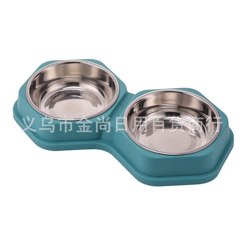 糖果色跨境批发双碗201内胆可拆分喂食猫碗狗盆饮水猫犬宠物用品详情4