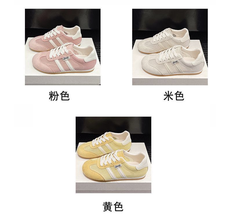 真皮平底小白鞋女鞋2025夏季新款网面德训鞋百搭休闲阿甘运动鞋子详情9