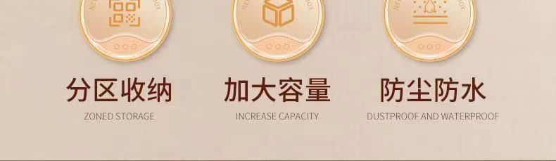 新款化妆品收纳盒梳妆台带灯镜子一体旋转高级感桌面护肤品置物架详情4