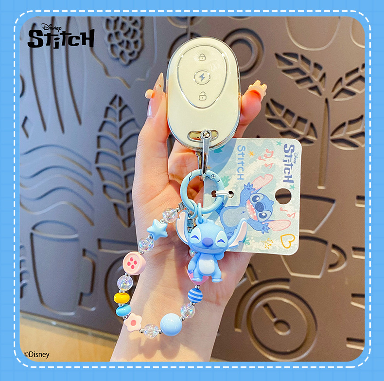 正版卡通史迪奇串珠钥匙扣挂件精致可爱公仔情侣闺蜜包包挂饰礼物详情17