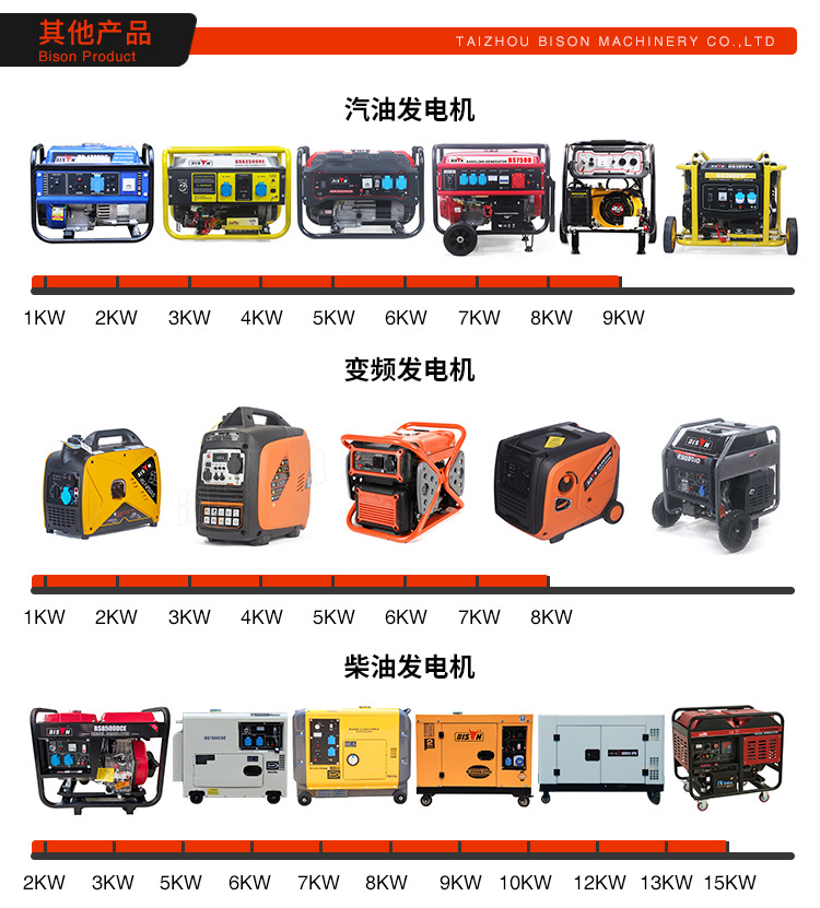 Bison便携8kw5kva三相110v 220v静音变频小型家用汽油发电机组详情2