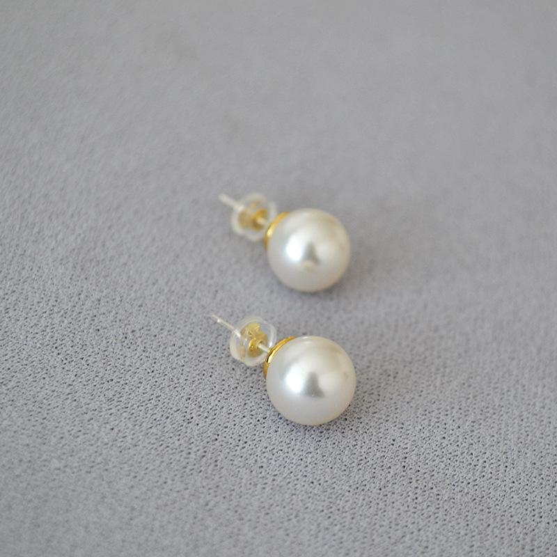 韩国Fever高亮仿家水晶珍珠650色号925银针简约耳钉耳饰女详情7