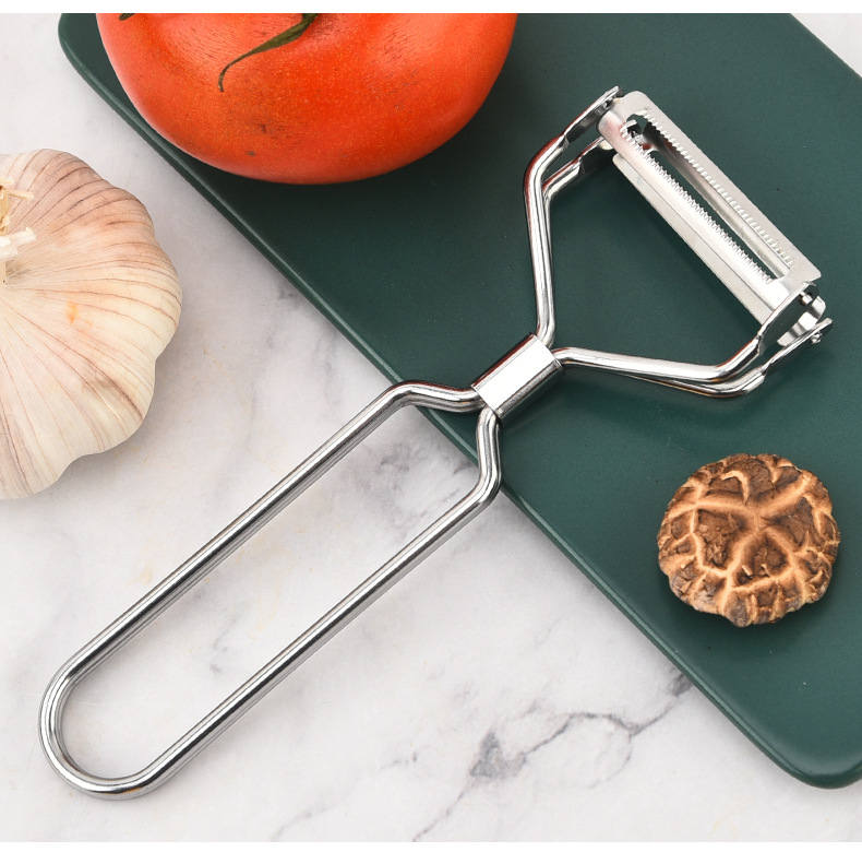 新品热卖厨房小工具双头304不锈钢欧美简约风二合一瓜果削皮刀刨详情12