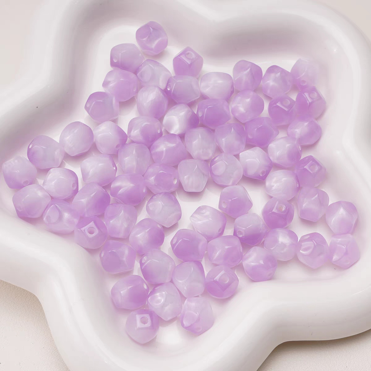 梦幻奶油色晕染八角珠异型珠圆珠散珠手工DIY手链项链珠子饰品配详情17