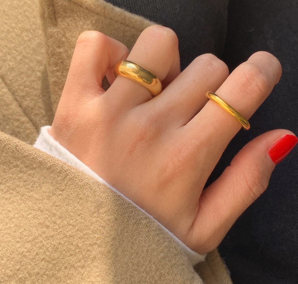 Heavy metal line ring, Korean version S925 pure silver simple style smooth surface simple line fine ring ring pic 14