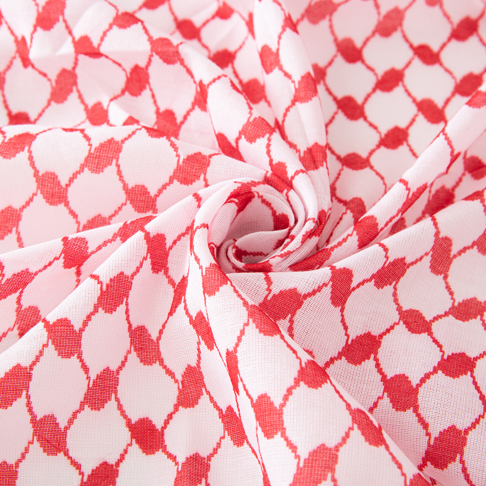 新款阿拉法特头巾阿拉伯围巾泡泡边流苏巴勒斯坦印花方巾跨境现货详情6