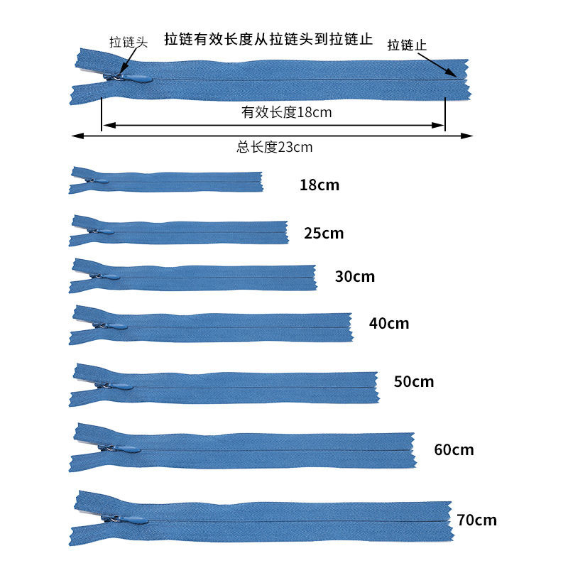 No. 3 fabric edge invisible zipper skirt cushion pocket clothing accessory general nylon self-locking zipper factory direct supply pic 13