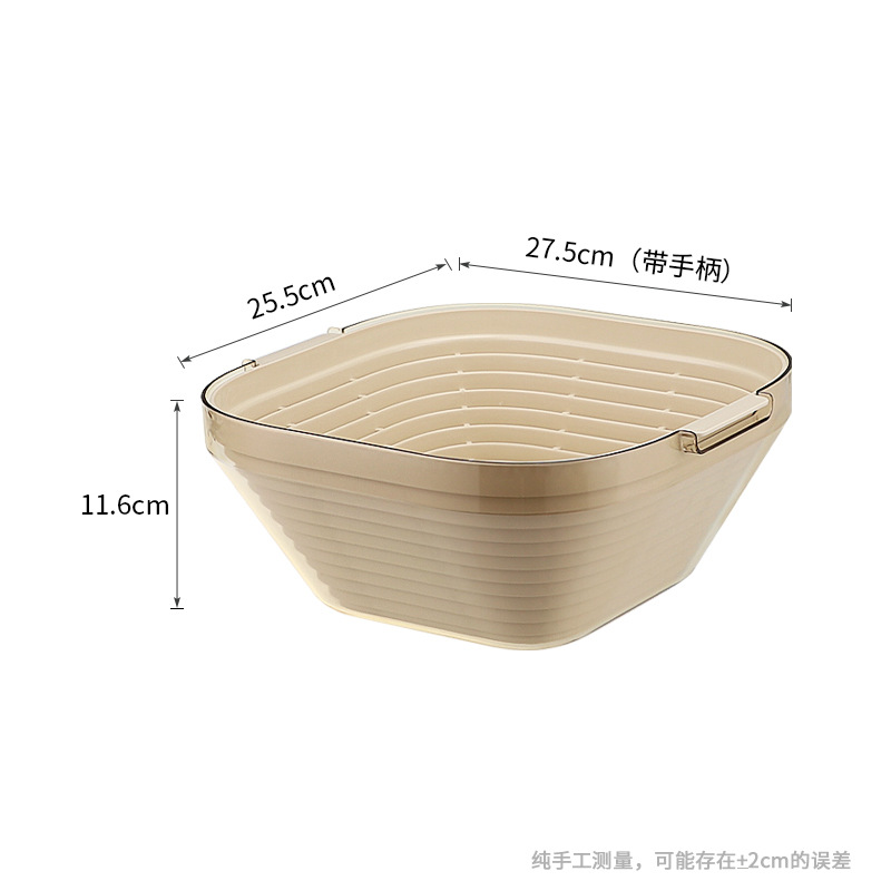 厂家批发轻奢透明沥水篮MF21-3818厨房家用双层洗菜篮塑料果篮详情2