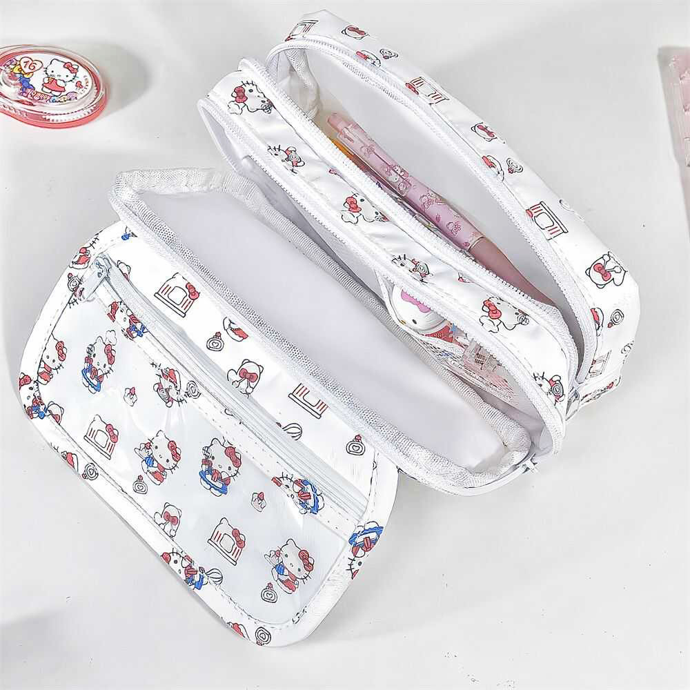 可爱痛包KT猫笔袋大容量女生帆布印花文具袋高颜值初中生铅笔袋详情4