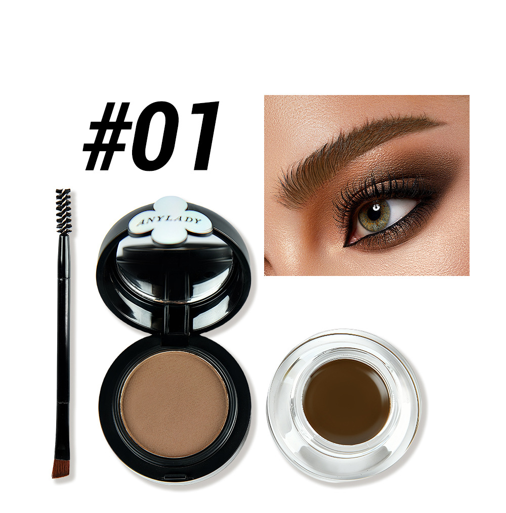 ANYLADY染眉膏二合一持久不晕染显色化妆品欧美跨境三色带刷眉粉详情8