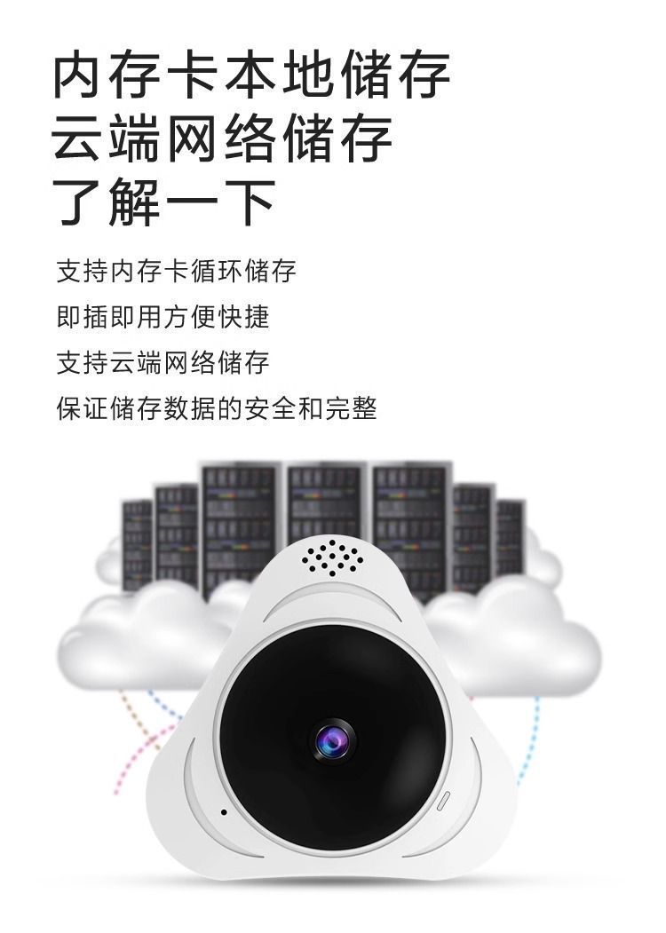 全景摄像头鱼眼监控360度无死角无线WiFi家用室内手机超广角高清详情14