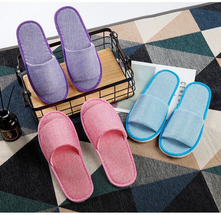 酒店一次性半包棉麻拖鞋男女加厚防滑四季美容院宾馆居家待客批发详情12