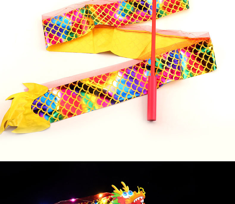 Luminous Chinese dragon ribbons, dragon dance ribbons, square park fitness props, Chinese lion dance silk ribbons pic 18