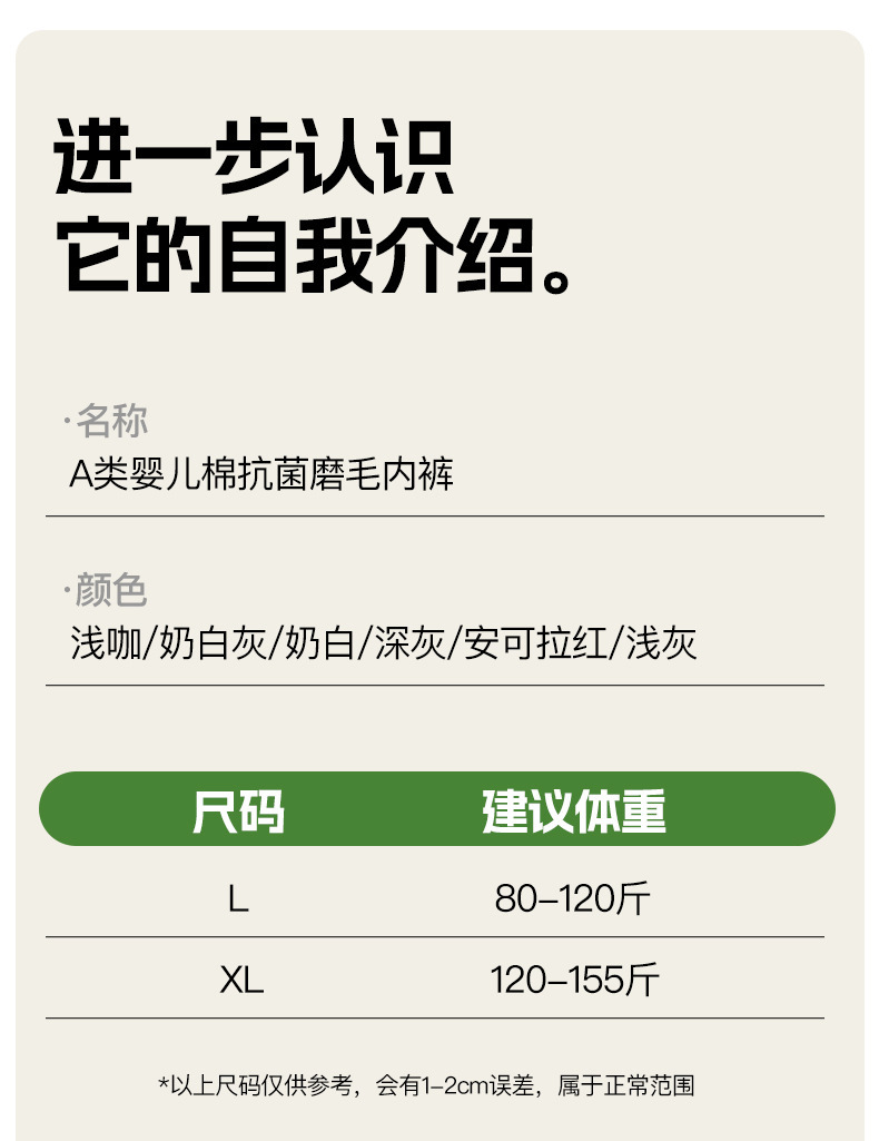 A类婴儿棉磨毛内裤女10A抗菌山茶花温变裆纯棉透气高腰女士平角裤详情14