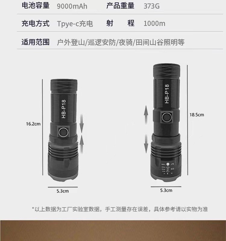A new cross-border white laser retractable zoom rechargeable outdoor long-range long-range long-lasting high-intensity white laser flashlight pic 12