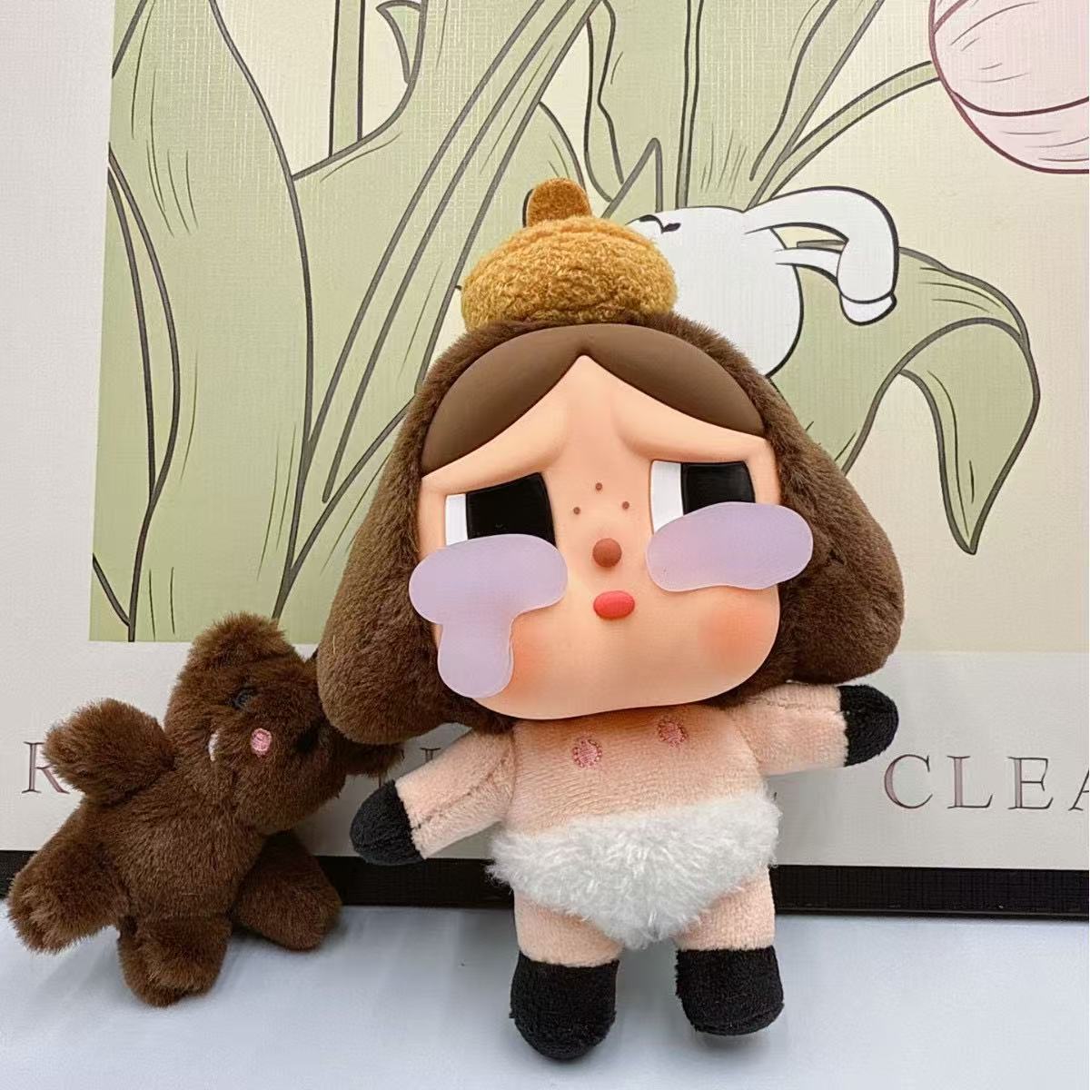 新品跨境哭娃东南亚盲盒裸版毛绒公仔呆萌款钥匙扣包包礼品挂玩偶详情3