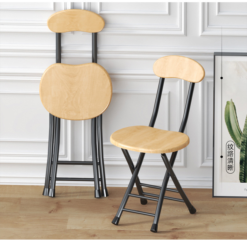 Folding chairs, stools, household chairs, dining tables, stools, high stools, small round stools, stools with backrests, simple and portable pic 6