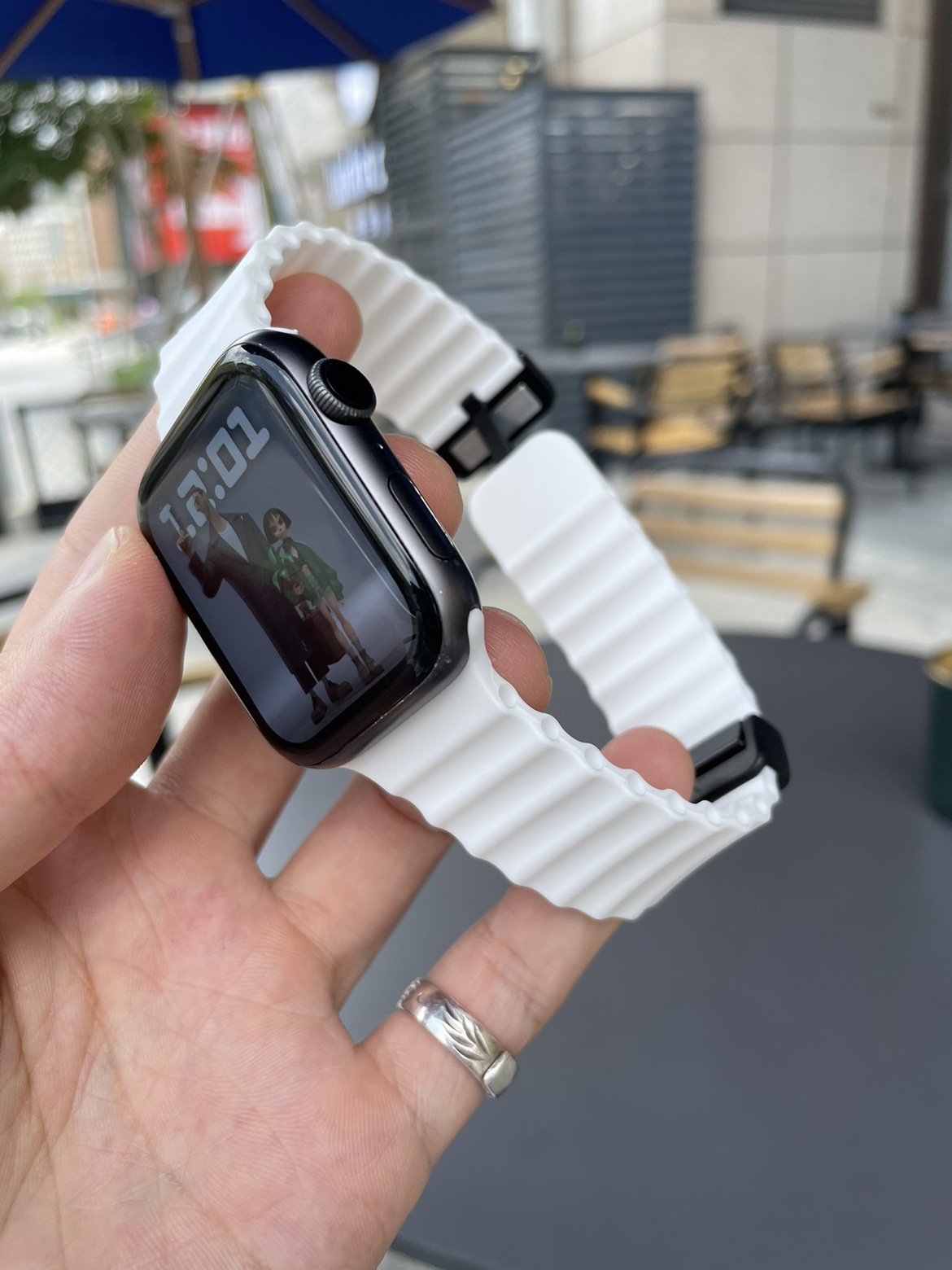 新款海洋透气硅胶磁吸简约适用苹果手表带AppleWatch456iwatch789详情13