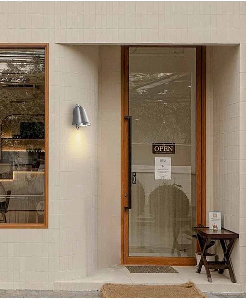 工业风loft户外门头中古室内外走廊入户阳台充电射灯铸铝马蹄壁灯详情7