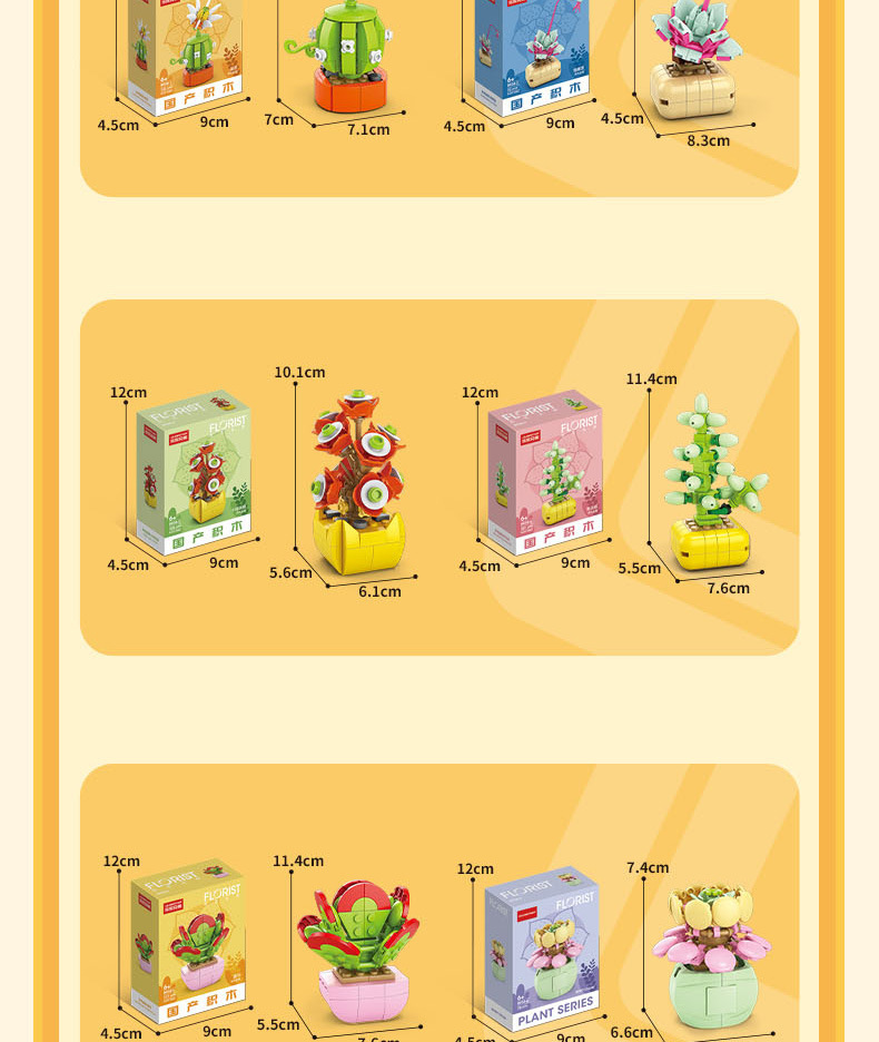 Succulent small particle building blocks compatible with Lego assembly building blocks, flower plant potted plant ornaments, gift for girls pic 11