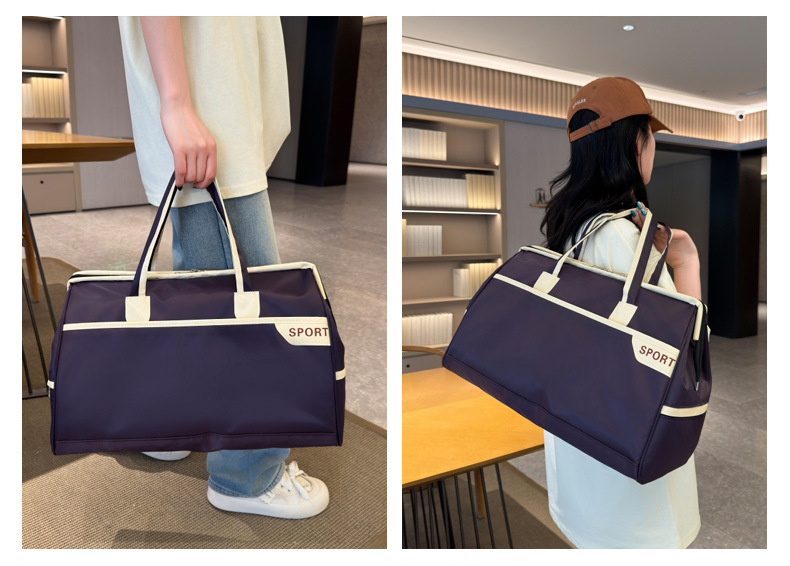 新款简约通勤手提旅行包牛津布加厚耐用运动健身包出差行李收纳袋详情29
