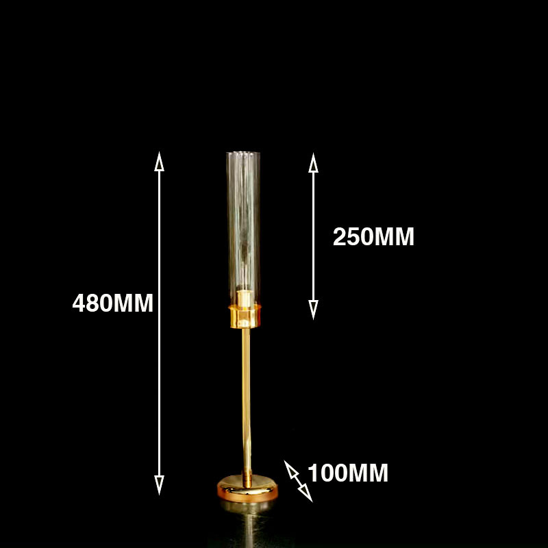 跨境专供婚庆道具金色电镀单支烛台婚礼生日派对亚克力烛台装饰品详情4