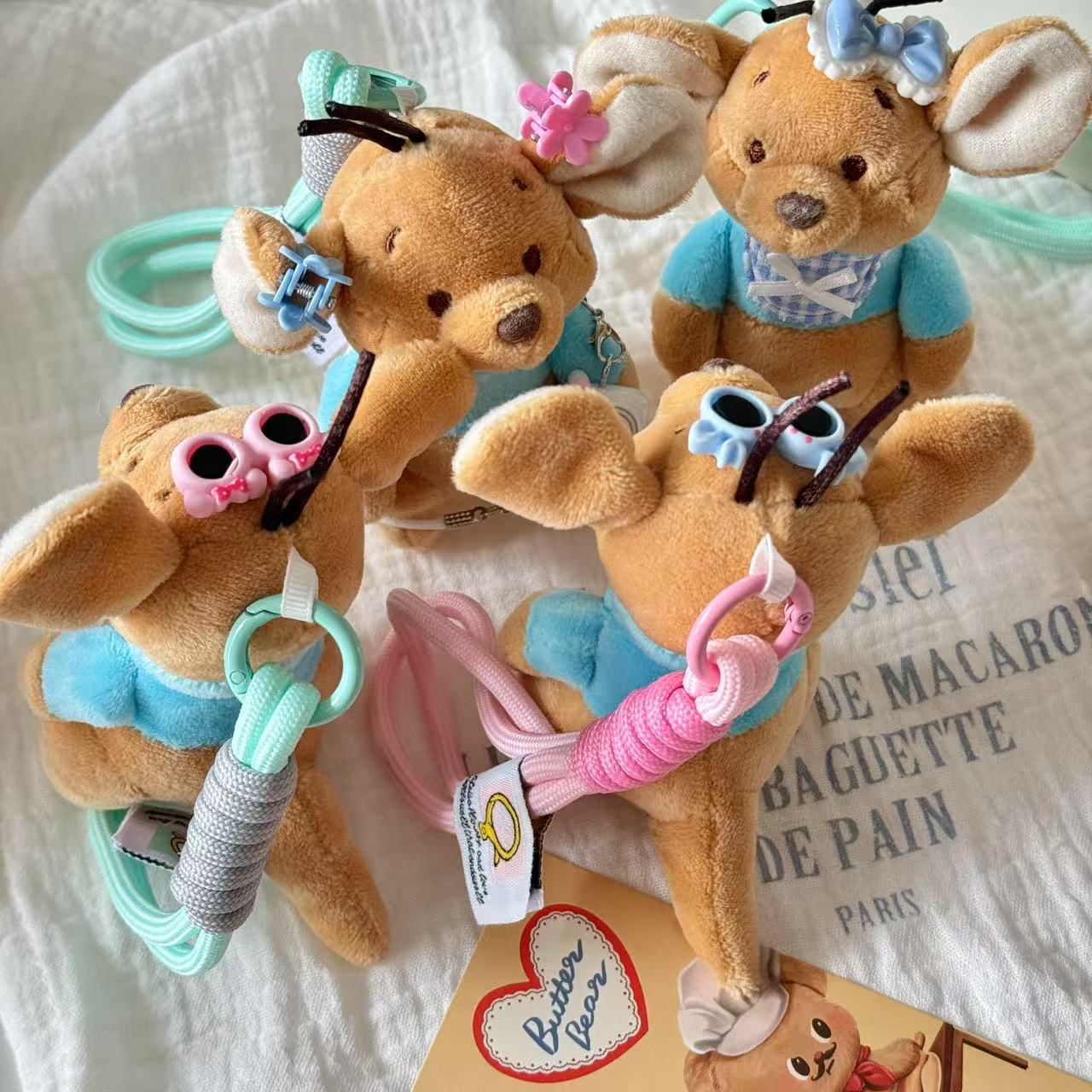 Garden Little Bean Little Kangaroo Pendant Keychain Plush Toy Gift Cartoon Cute same style Little Bean Doll Pendant pic 4