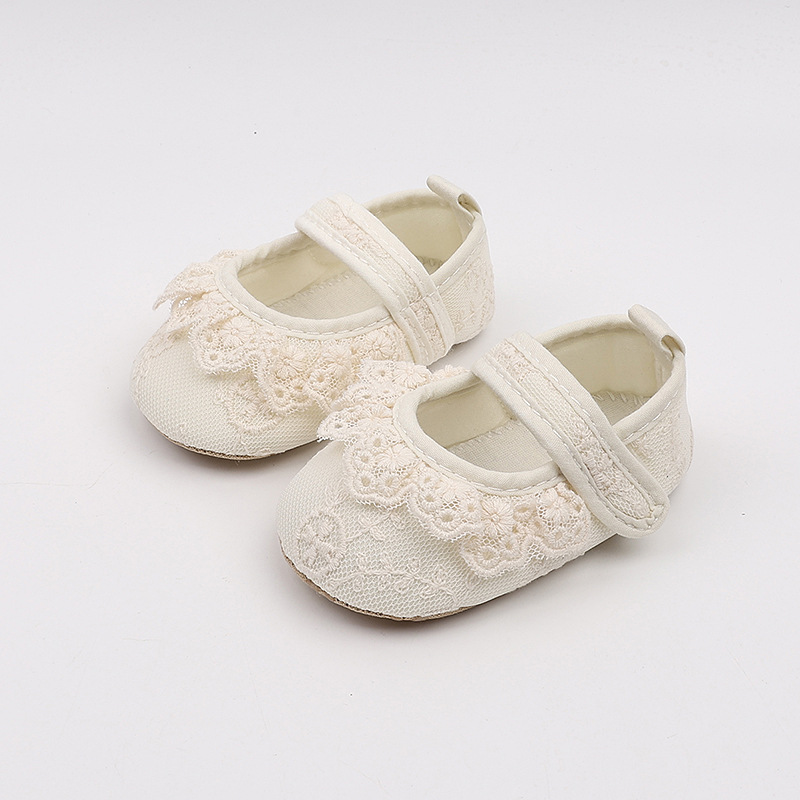 春秋婴儿宝宝蕾丝公主鞋0-1岁学步彩棉新生儿百天周岁布鞋不掉鞋详情1