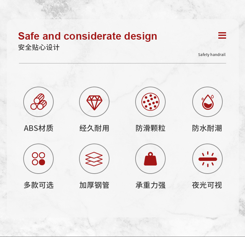 Bathroom safety anti-drop handrails, bathroom barrier-free toilet anti-slip railings, toilet stainless steel, disabled and elderly pic 2