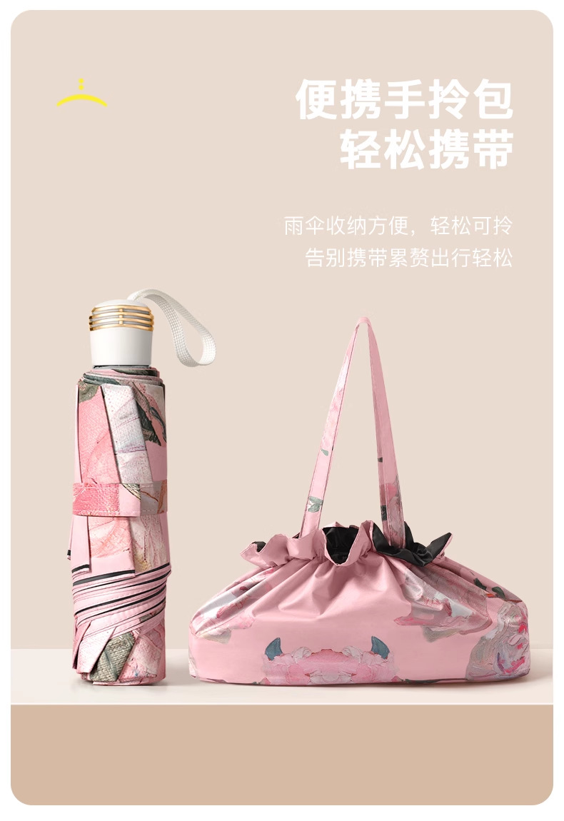 双面三折五折新款双层黑胶遮阳伞晴雨两用伞太阳伞手动伞中国风详情9