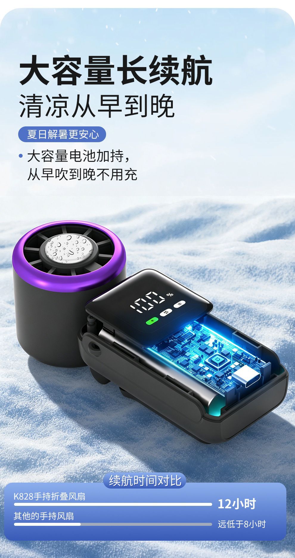 跨境新款便携式学生上班手持迷你冰敷小风扇高速涡轮半导体制冷风详情15