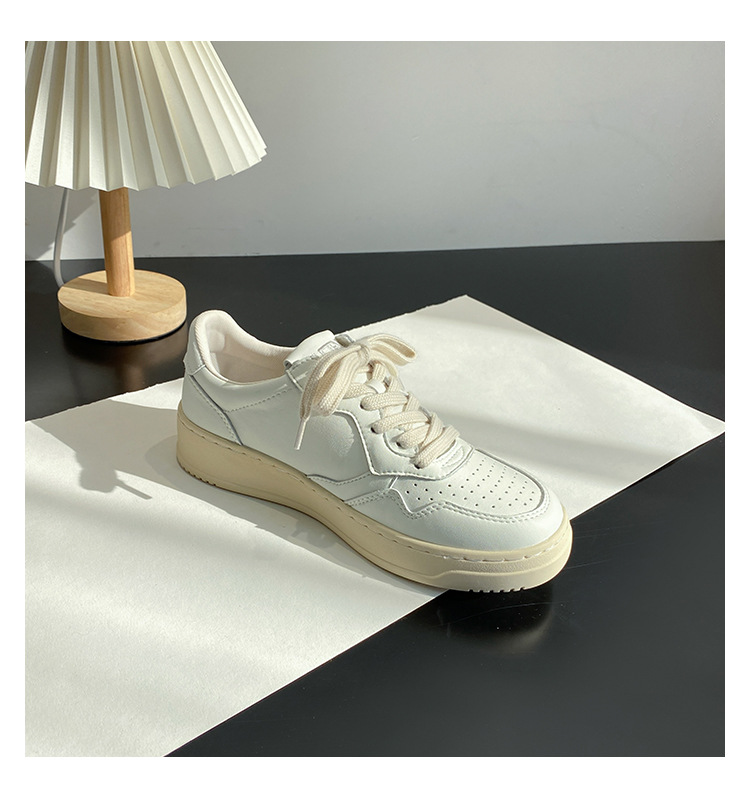 真皮厚底小白鞋女2025新款韩国小众百搭系带德训鞋休闲运动板鞋潮详情16