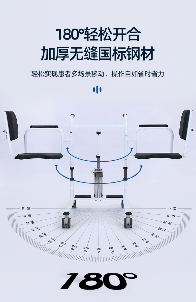 康益多移位机家用瘫痪卧床老人护理神器多功能液压升降推车洗澡椅详情30