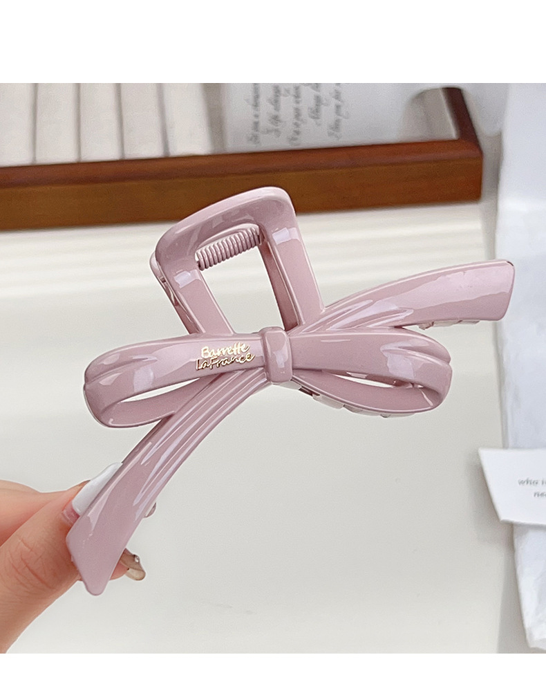New shiny bow large-sized scratch-clip for girls with a lot of hair and a shark clip for a simple and elegant look with a high-end touch pic 7