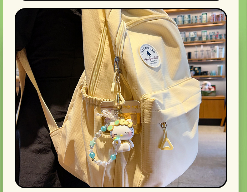 Authentic Sanrio Leisure Vacation Hello Kitty figurine keychain, cartoon creative beaded chain, couple bag pendant pic 16