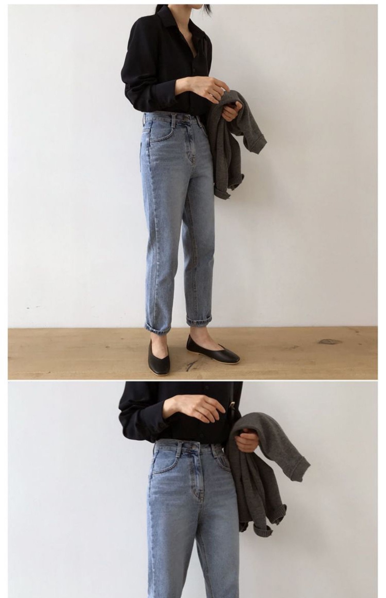 Black chiffon shirt for women, loose polo collar long-sleeved top, professional OL, solid color Hong Kong-style base, elegant shirt for women pic 6