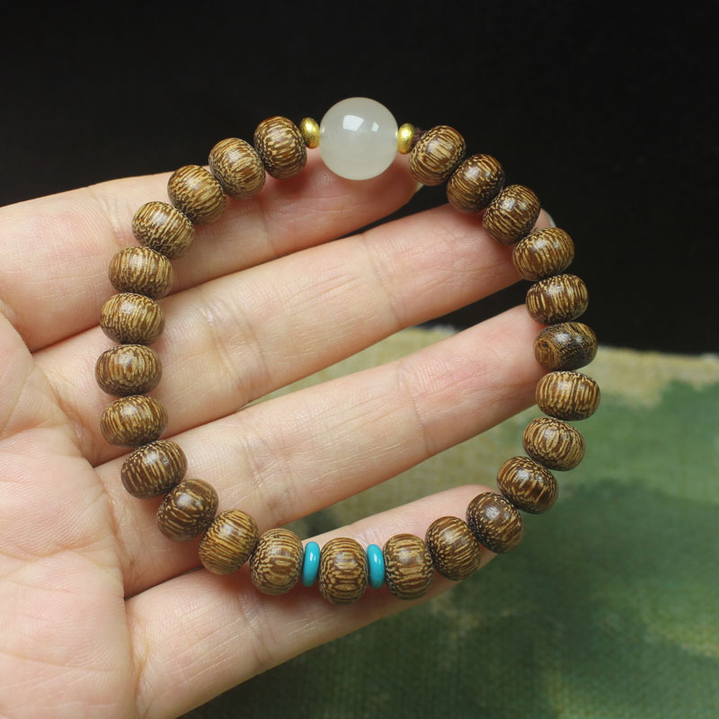 沉香木圆满款20mm手串老型珠算盘珠手链国风文玩佛珠念珠手饰详情19