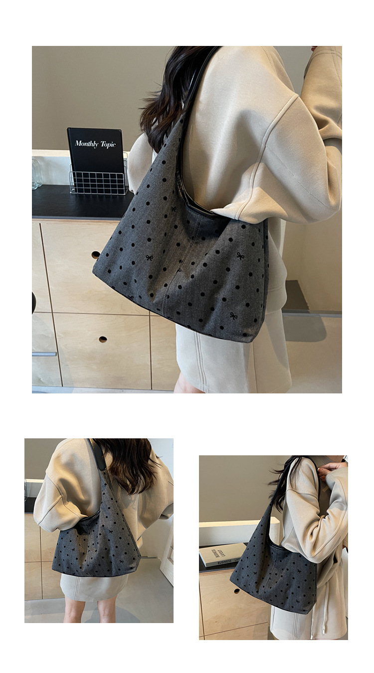 通勤大容量女包新款流行波点单肩包时尚百搭托特水桶包都市斜挎包详情10