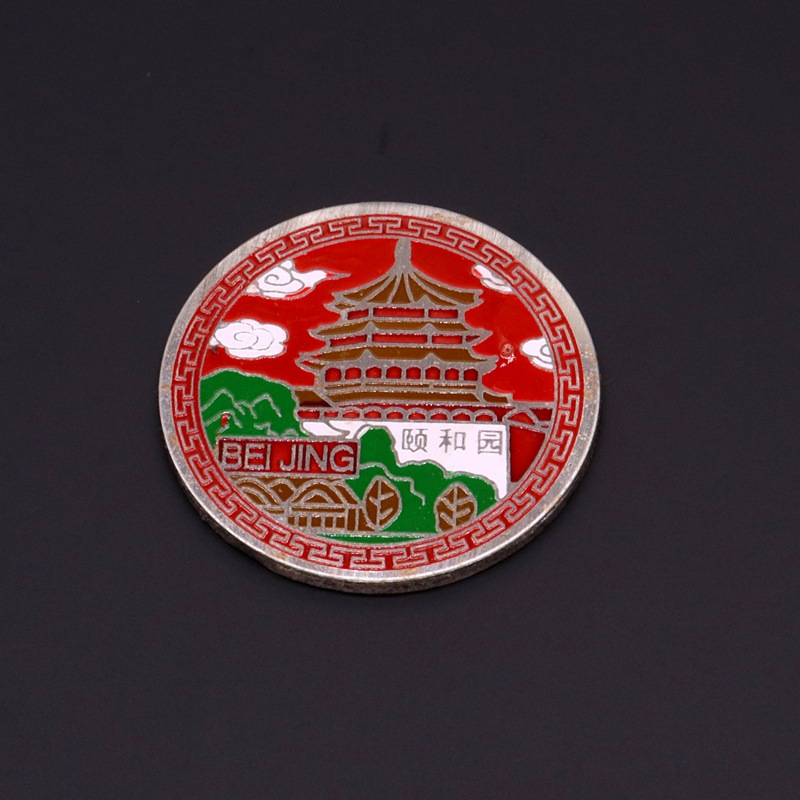 Beijing Cloisonne Chinese-style craft cultural gifts: copper plate, baked paint, low-temperature enamel, and various styles of fridge magnets pic 4